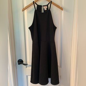 Mossimo Supply Co. Black Halter Dress Chevron Pattern Mini Spandex - Medium